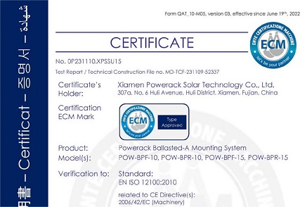 Powerack Solar PV Racking obtiene la certificación CE