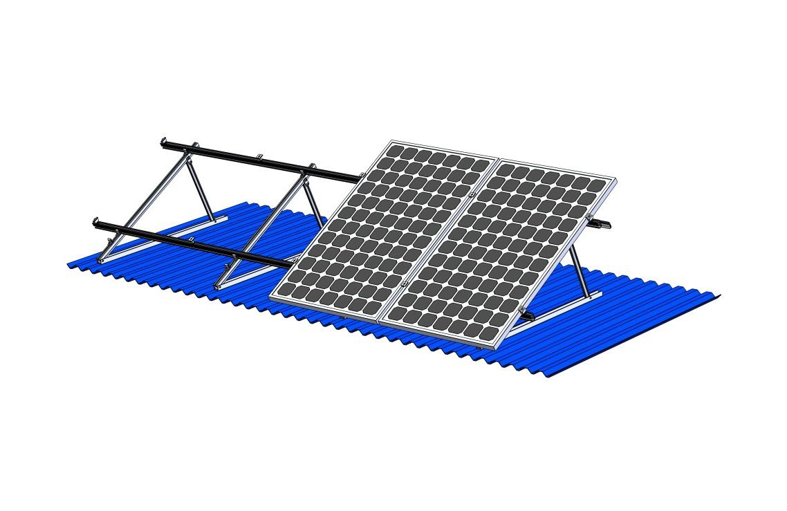 Sistema de montaje con inclinación solar ajustable para techo plano