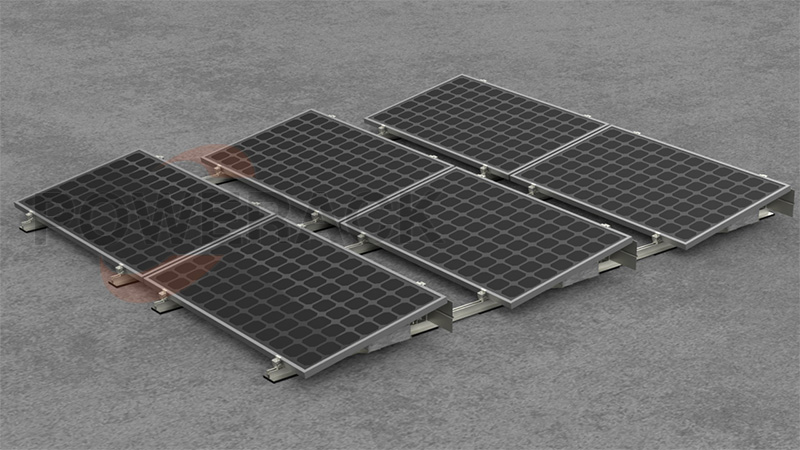Explore el sistema Powerack Flat Roof Ballasted-B para soportes de energía solar fotovoltaica