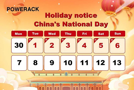 POWERACK Aviso de vacaciones Día Nacional de China